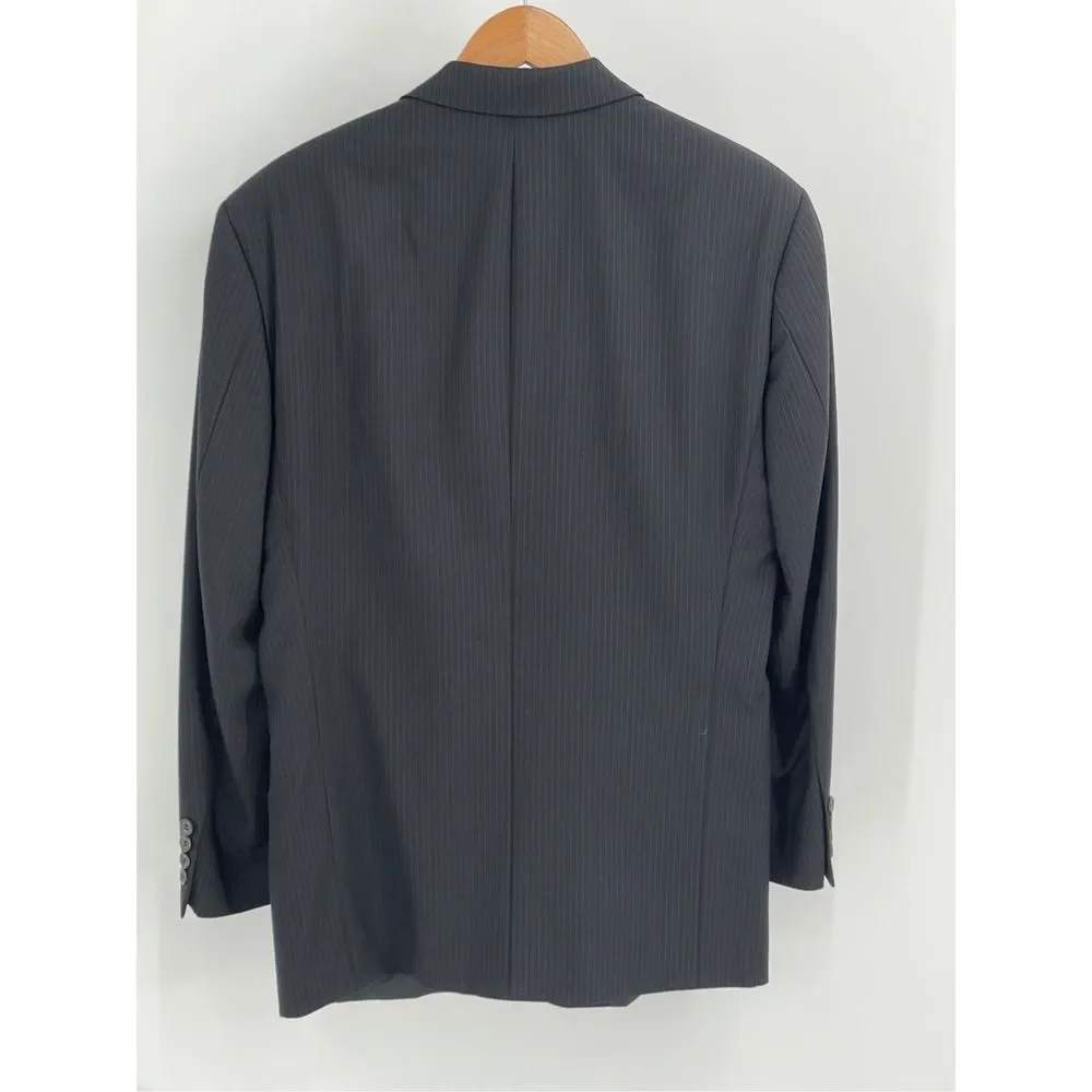 Hugo Boss Blazer Sport Coat Men's Size 40 S‎ Black Striped Super 100 Wool